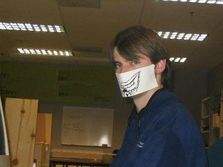 My Personal Air Filter: Even if I am crabby I look happy...AND breathe better. Genius!