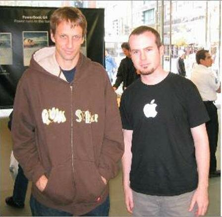 Tony Hawk and me at the Apple Store: My best day on the job! Tony Hawk drops in.