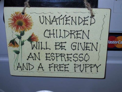 Unattended Children - Gift Shop Sign: Yes!