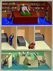 Climbing the Corporate Ladder: I love the middle layer. How true.